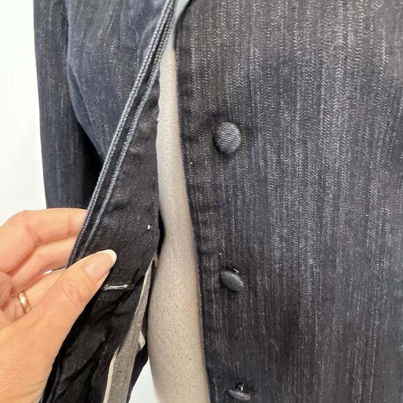 Talbots Denim Jean Jacket Women's Size M Stretch Trapeze Casual Career Boho - Picture 6 of 9